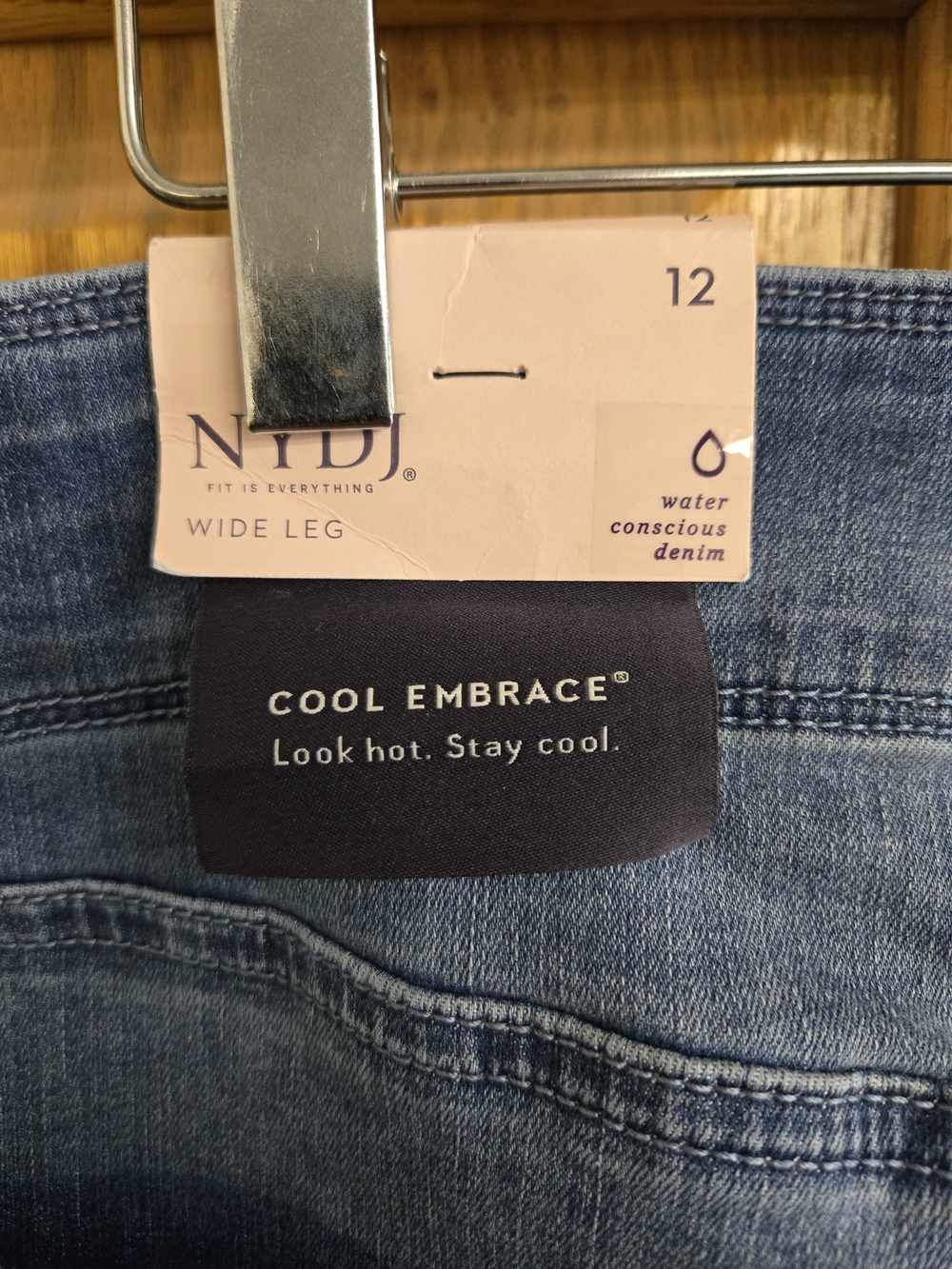 NYDJ Wide Leg Blue Denim Jeans - Picture 5 of 6